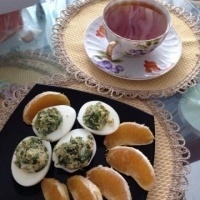 Магги 1 неделя завтрак ( фаршированные яйца)