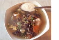 Суп куринный с грибами и горошком